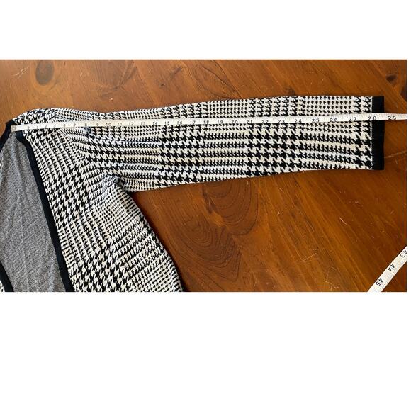Croft & Barrow Women XL Houndstooth Plaid Checker OpenFront Cardigan Black White - Picture 9 of 9